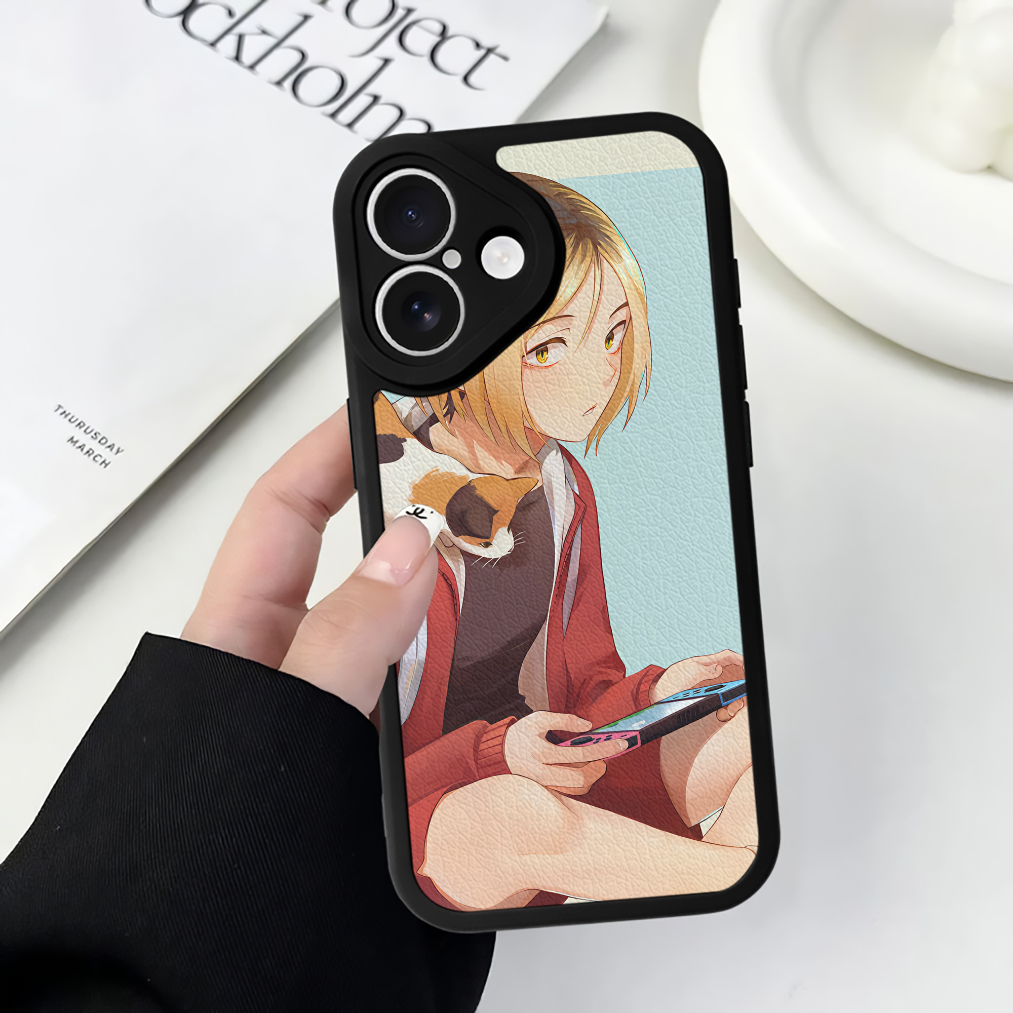 （画像用） ハイキュー!! Haikyu!! 【iPhone 16シリーズ対応】シリコンスマホケース（レザー調） 材質：シリコン